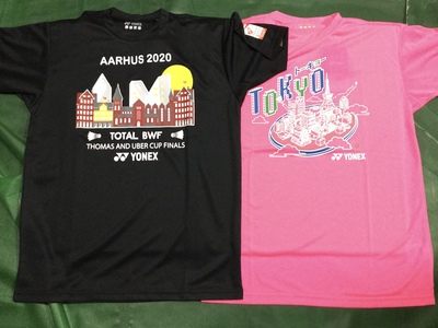 バドミントントマス＆ユーバー杯記念Tシャツとオリンピック東京開催イメージTシャツ